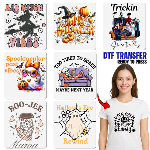 Cute Boo Boujee Ghost Funny Halloween DTF Transfer for Trendy Apparel, Iron-On Ready to Press Halloween Design for Teens