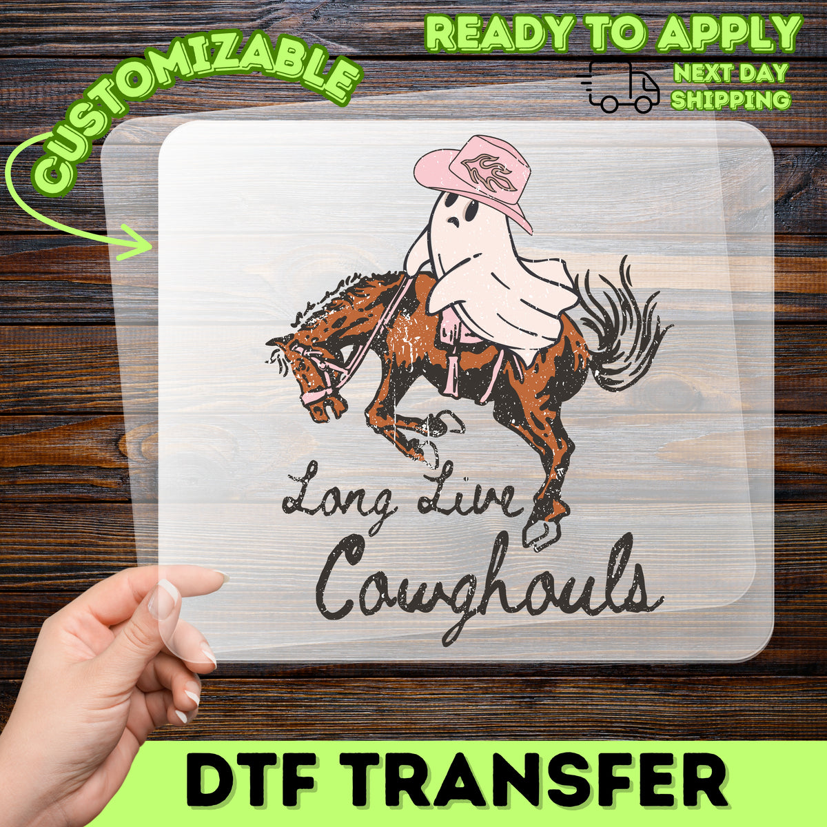 Long Live Cowghouls Funny Western Ghost Halloween DTF Transfer Ready to Press Iron-On for T-Shirt & Apparel