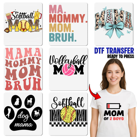 Cat Mom DTF Transfer | Cute Cat Ears & Whiskers Iron-On for Shirts | Black & White Minimalist Cat Lover Apparel | Ready To Press Gift