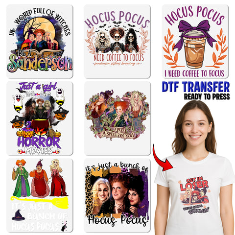 Humorous Halloween Witch DTF Transfer, Iron-On Ready for Halloween Parties, Funny Retro Witch Shirt for Cosplay & Group Celebrations