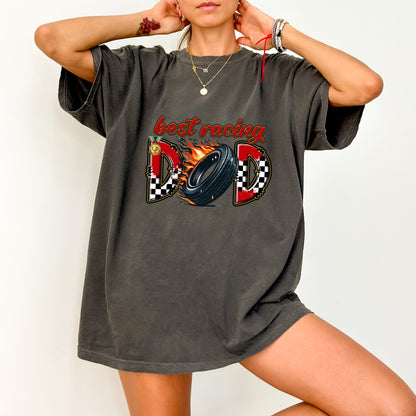 Best Racing Dad Iron-On DTF Transfer for Father's Day Shirt, Ready To Press Car Enthusiast Apparel, Funny Motorsport DTF Gift