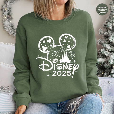 Magical Disney 2025 DTF Transfer for Family Vacation Shirts | Ready To Press Castle Silhouette for Group Celebration T-Shirts