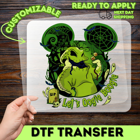 Iron-On Funny Oogie Boogie Halloween DTF Transfer Spooky Shirt for Halloween Enthusiasts