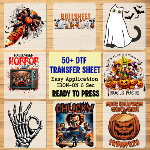 Cute Halloween Ghost Cat DTF Transfer for Cat Lover Shirts & Funny Holiday Apparel