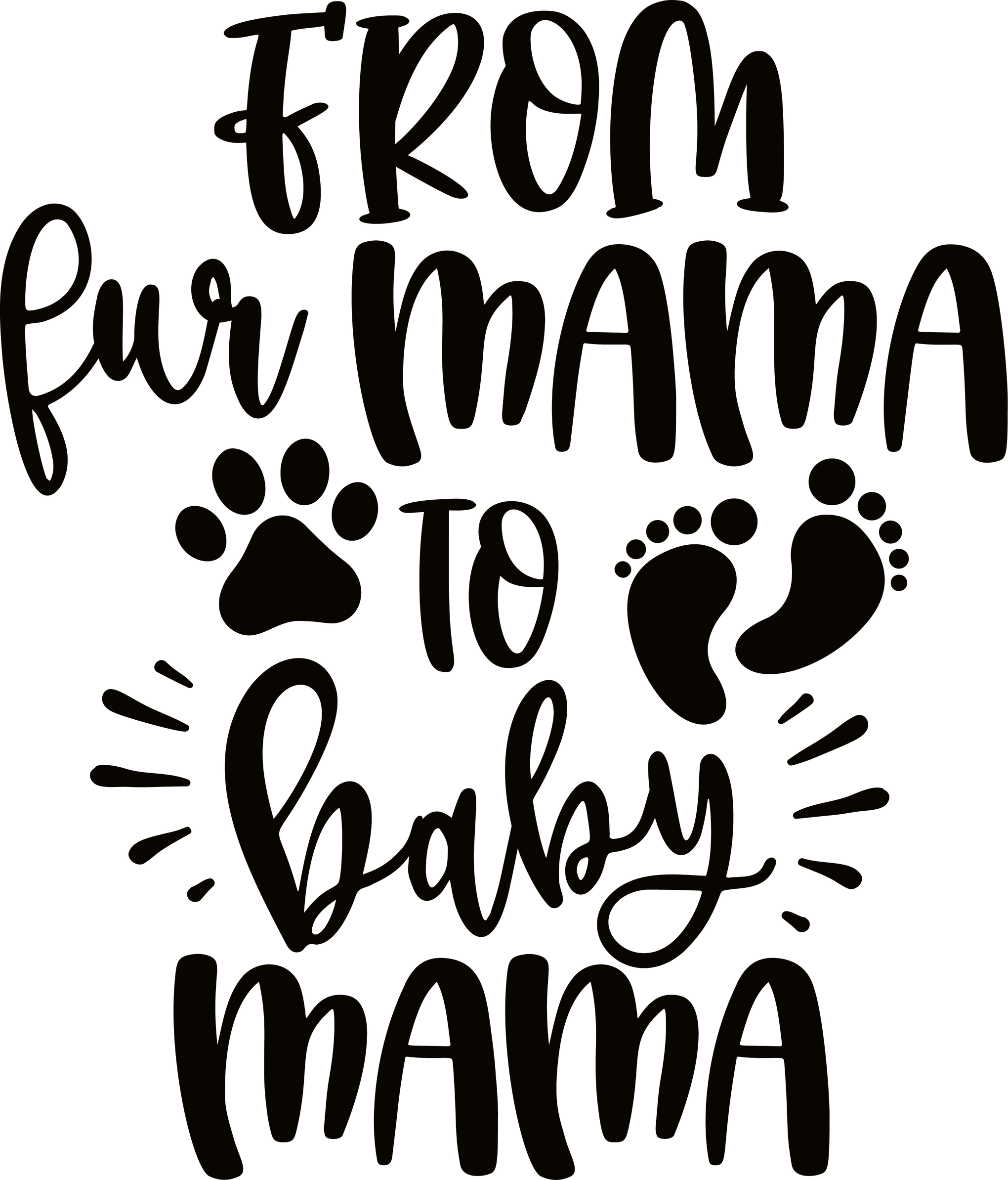 FastDeliveryTees Fur Mama Baby Mama Shirt - Pregnancy Tshirt, Baby Announcement T-Shirt, Dog Mom Shirt, Fur Mom Tee-Heather Dark Grey_M