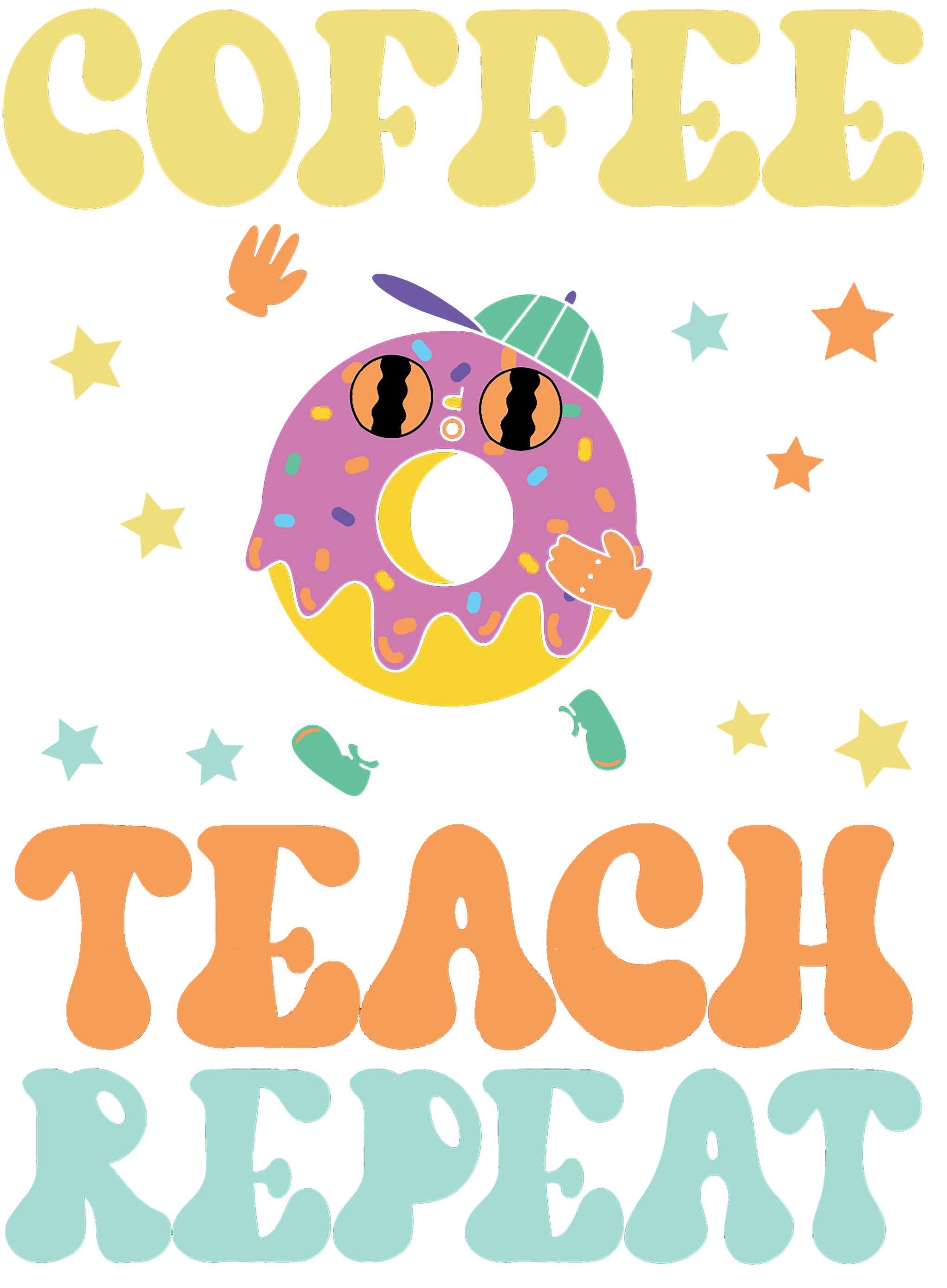 Funny Teacher Shirt, Teacher Appreciation Gifts, Cute Teaching TShirt, Coffe Love Graphic Tees, Back to School T Shirt, Women VNeck T-Shirt