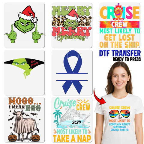 Funny Grinch Squad Christmas DTF Transfer for Family Shirts & Hoodies - Ready To Press Holiday Apparel