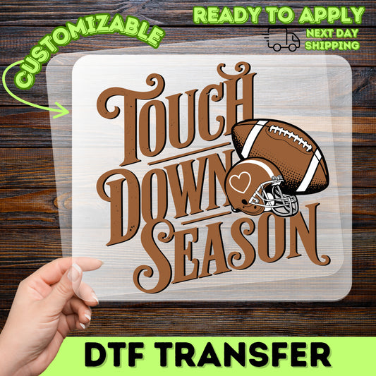 Retro Football Season DTF Transfer, Touchdown Celebration Shirt, Ready To Press, Vintage Sports Apparel, Tailgating & Game Day Wear
