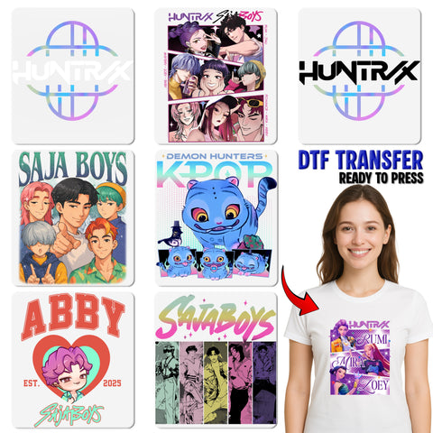 Mystery Anime Heart Ready To Press DTF Transfer for Group Event Shirts & Apparel Anime Enthusiasts Team Building