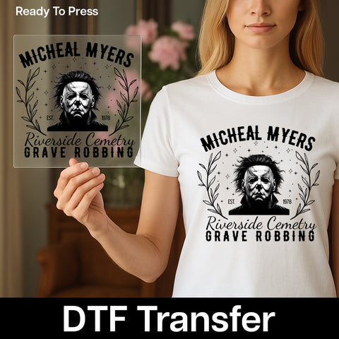 Classic Horror Movie Character Halloween Ready To Press DTF Transfer for Gothic Apparel Fans Shirt