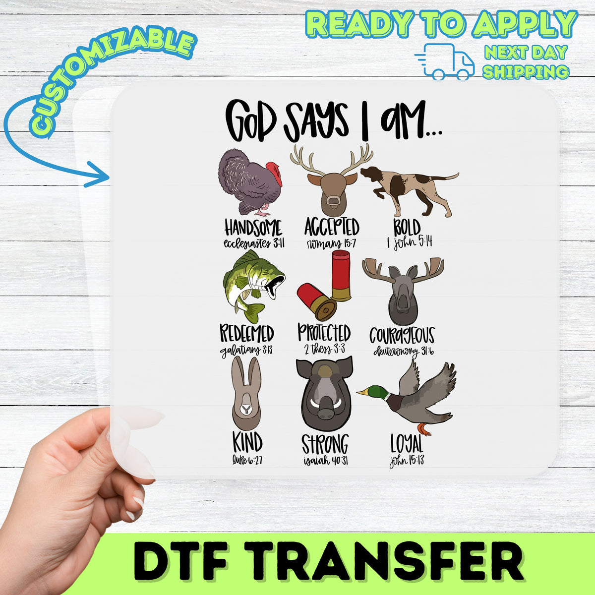 Outdoor Adventure DTF Transfer for Hunting & Fishing Shirt, Funny Sportsman Apparel, Ready to Press Wildlife Design, Nature Gift