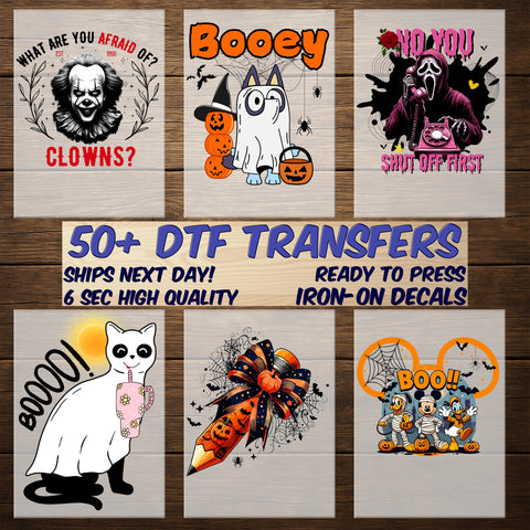 Cute Halloween Jack-o'-lantern & Bat DTF Transfer for Teachers T-shirt Ready to Press Fall Classroom Retro Design
