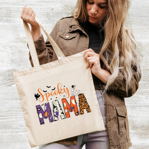 Spooky Mama Halloween DTF Transfer Cute Leopard Print Iron-On for Moms T-Shirt & Sweatshirt Costume