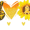 Peace Love Cure Cancer Shirts for Kids, Childhood Cancer Awareness Sunflower Tshirts, Peace Heart Gold Ribbon Leopard Print Graphic Tees