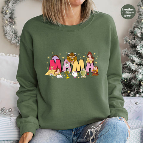Nostalgic Fairytale MAMA DTF Iron-On Transfer for Mother's Day Cute Classic Story Characters T-Shirt & Sweatshirt Gift