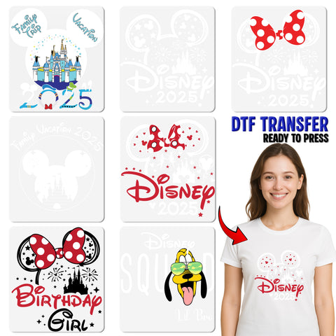 Disney Squad Fun DTF Transfer Iron-On for Group Travel Shirts, Ready To Press Family & Friends Theme Park Apparel