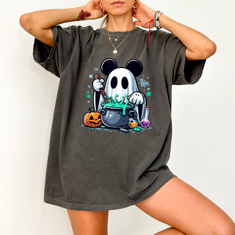 Cute Halloween Ghost DTF Transfer for Kids & Adults - Playful Pumpkin Ghost Iron-On for Party Apparel