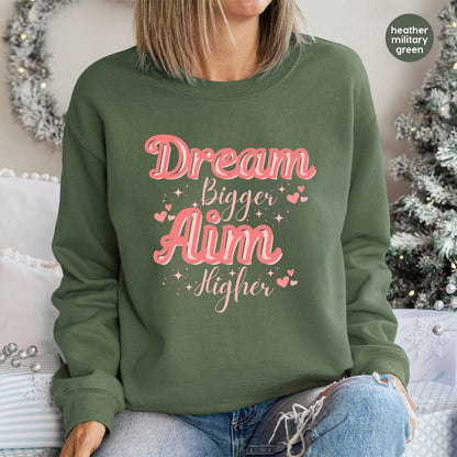 Motivational Dream Bigger & Aim Higher DTF Transfer for Team Building Shirts & Group Events