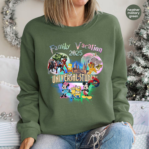 Family Vacation 2025 Universal Studios DTF Transfer T-Shirt Design Iron-On Cute Pop Culture Apparel