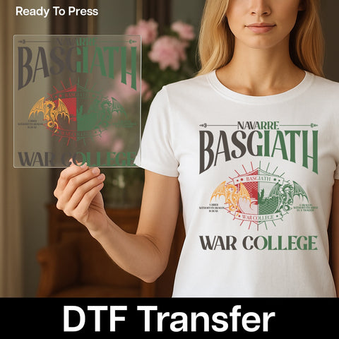 Epic Dragon Rider Gothic War College DTF Transfer for T-Shirt & Apparel - Fantasy Fans & Cosplay Medieval Theme Iron-On