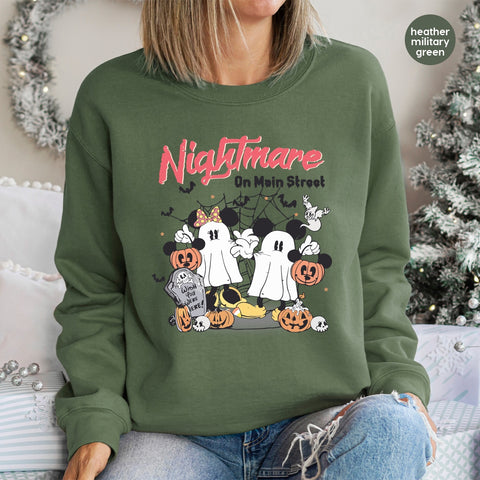 Cute & Spooky Halloween 'Nightmare on Main Street' Retro DTF Iron-On Transfer for Disney Apparel & T-Shirts