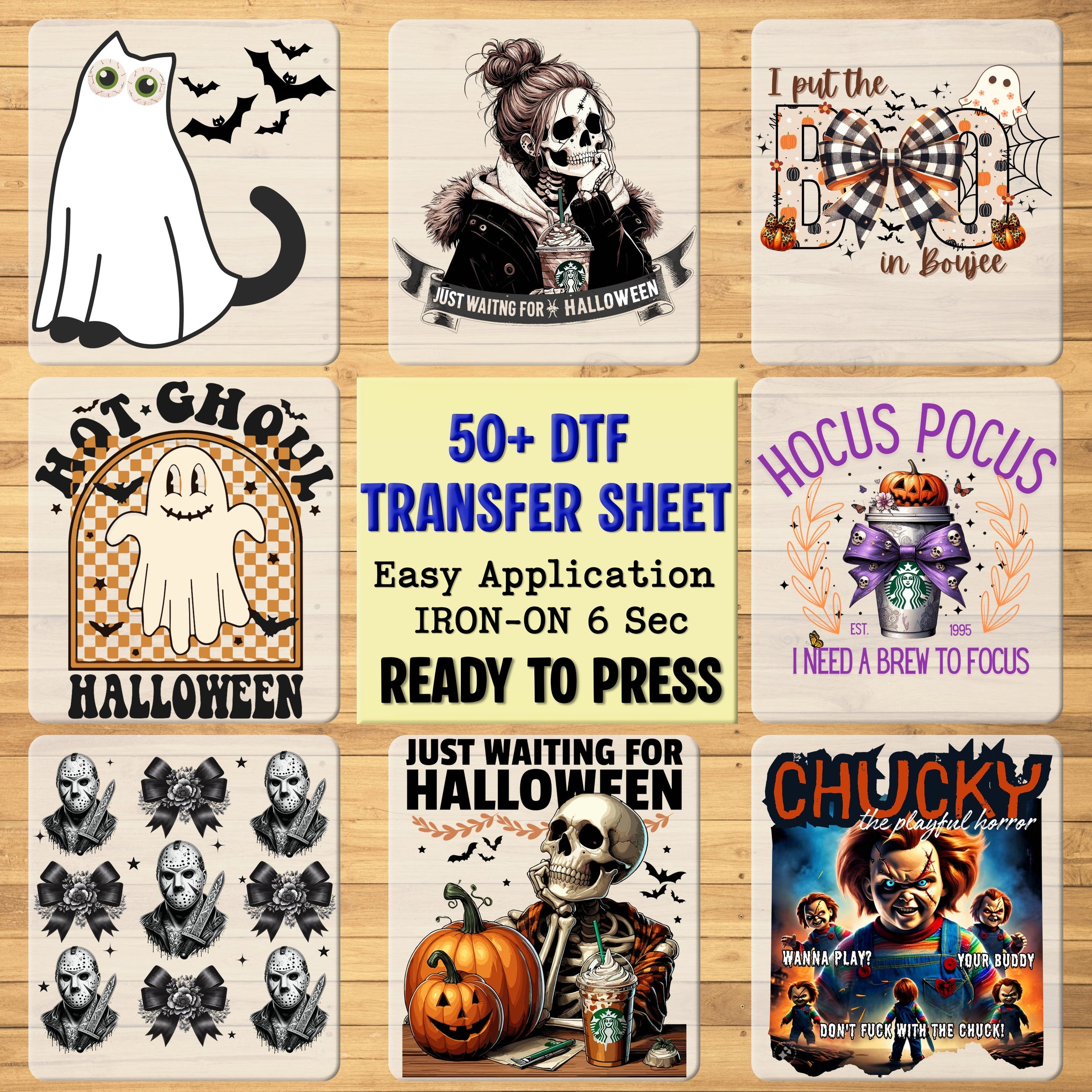 Gothic Halloween Skull Witch Hat & Bats DTF Transfer for Apparel - Ready to Press Iron-On for Spooky Occult Shirts