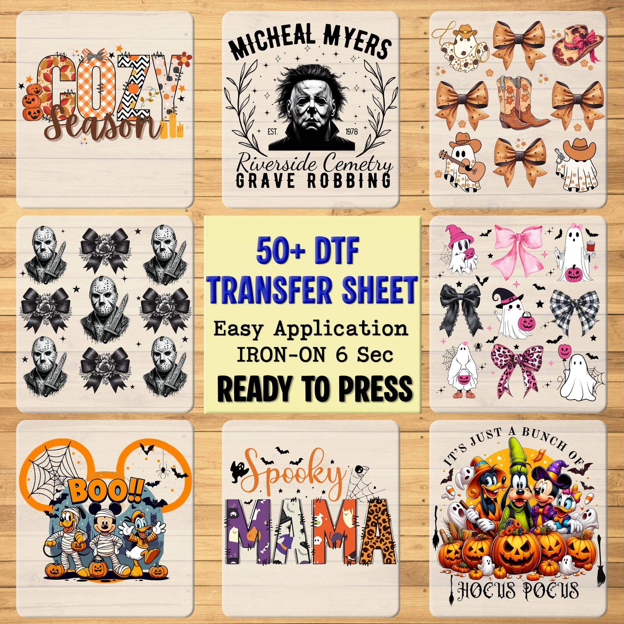 Funny Dancing Skeletons Retro Halloween DTF Transfer Ready To Press for T-shirt & Sweatshirt Apparel Party-Goers