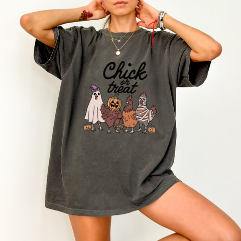 Cute Farm Animals Halloween DTF Transfer Ready To Press Chickens Costume T-Shirt for Family Apparel & Party