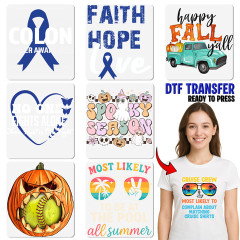 Cancer Support DTF Transfer Sunflower Awareness Ribbon Blue Iron-On T-Shirt for Charity Walks & Health Cause Events