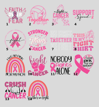 Pink Ribbon Butterfly DTF Transfer for Breast Cancer Awareness Apparel & Support Events