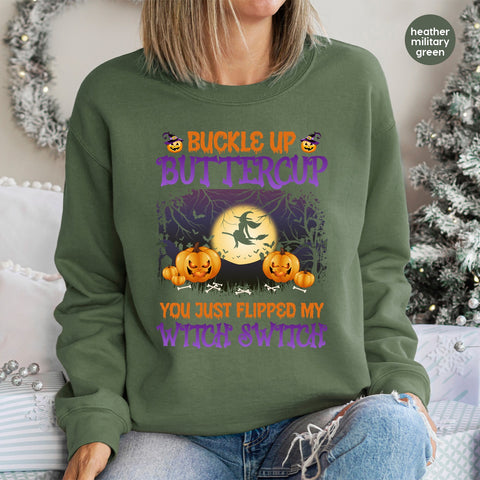 Funny Halloween Witch DTF Transfer - Iron-On Ready to Press for Group Matching Pumpkin Apparel