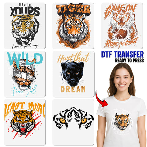 Roar of the Wild Tiger DTF Transfer Inspirational Boho Chic Nature Shirt for Motivational Apparel