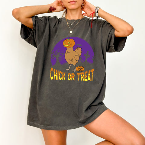 Funny Halloween Chick or Treat DTF Transfer Ready to Press Iron-On for Family & Group Apparel