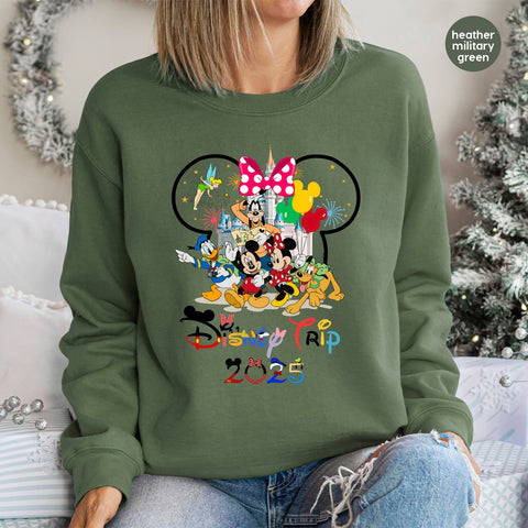 Cute Cartoon Family Vacation 2025 DTF Transfer Iron-On Ready To Press T-Shirt Perfect for Family Reunions & Group Trips
