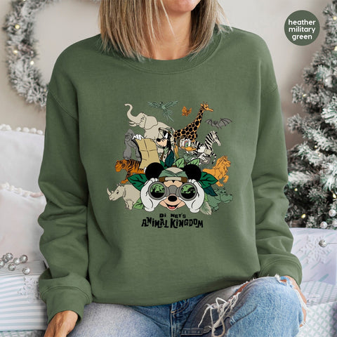 Cute Animal Safari DTF Transfer Ready To Press Iron-On for Family Adventure Shirts & Kids Cartoon Animal Apparel