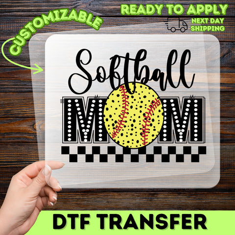 Softball Mom Bold & Sporty Ready To Press DTF Transfer for Mother's Day Apparel & Gifts