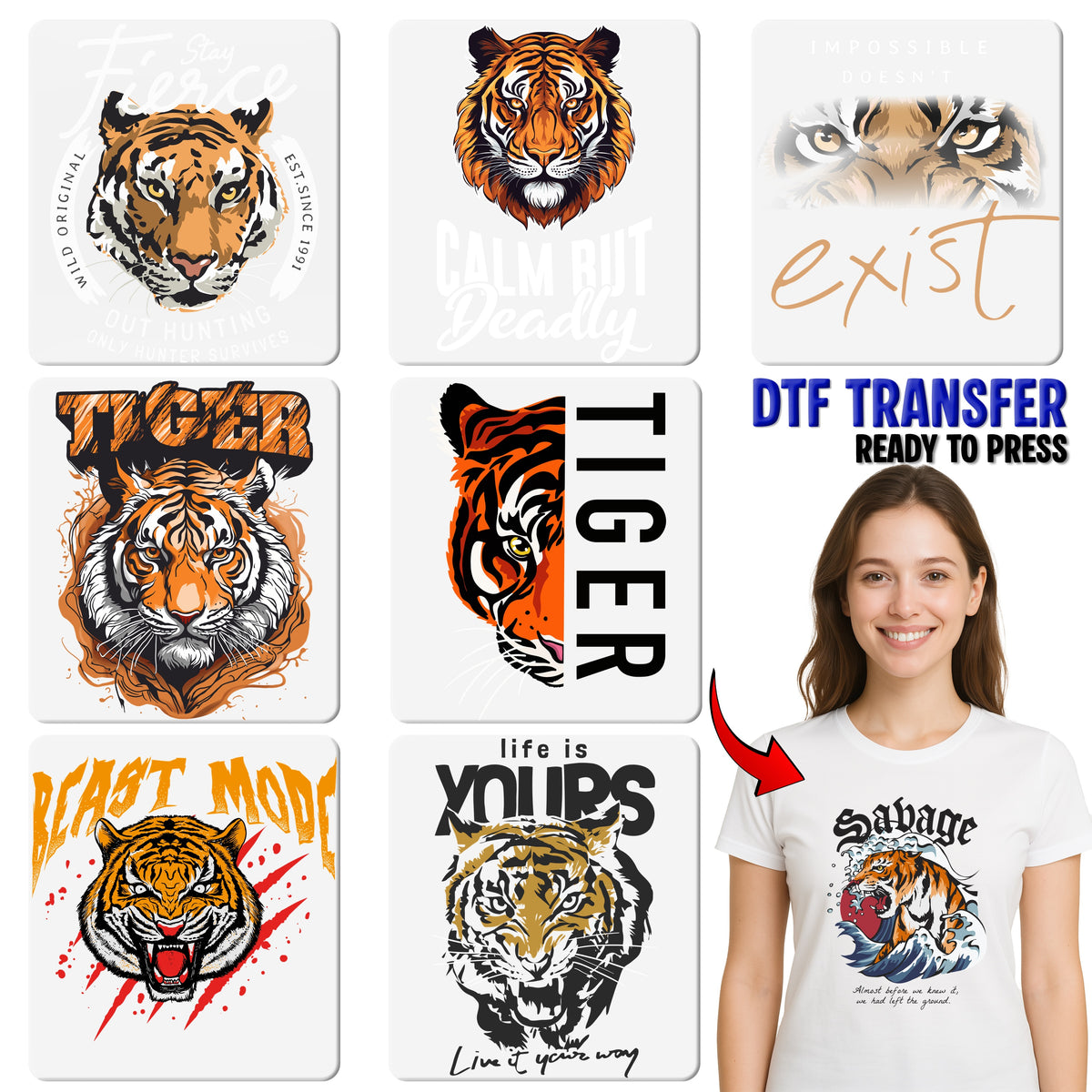Empowerment Leopard Ready To Press DTF Transfer for Sports Teams & Fitness Apparel, Motivational Wildlife Prowl T-Shirt Design