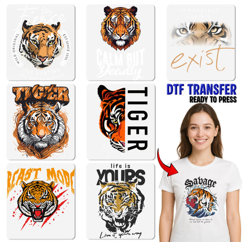 Empowerment Leopard Ready To Press DTF Transfer for Sports Teams & Fitness Apparel, Motivational Wildlife Prowl T-Shirt Design