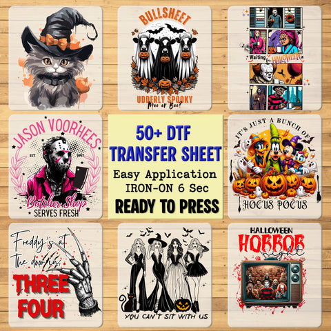 Funny Halloween Jack-o’-Lantern Pumpkin DTF Transfer, Coffee Humor Iron-On Design for Shirts & Hoodies, Spooky Witchcraft Apparel for Coffee Lovers