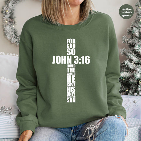 Faith-Inspired Christian DTF Transfer John 3:16 Religious Apparel for Church Group T-shirts & Hoodies