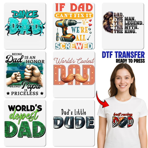 Funny Father's Day Iron-On Ready-To-Press DTF Transfer for Dad T-Shirt - Man Myth Legend Camouflage Design