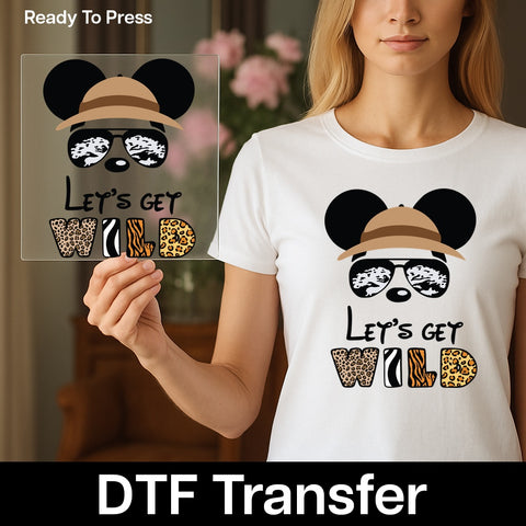 Safari Adventure Safari- Themed DTF Transfer for Fun T-Shirts - Ready to Press Wild Animal Print Iron-On for Group Parties
