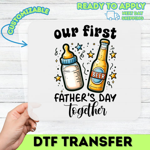 Funny Retro Pop Art Beer & Baby Bottle DTF Transfer for Baby Shower Party Humor Apparel Ready To Press