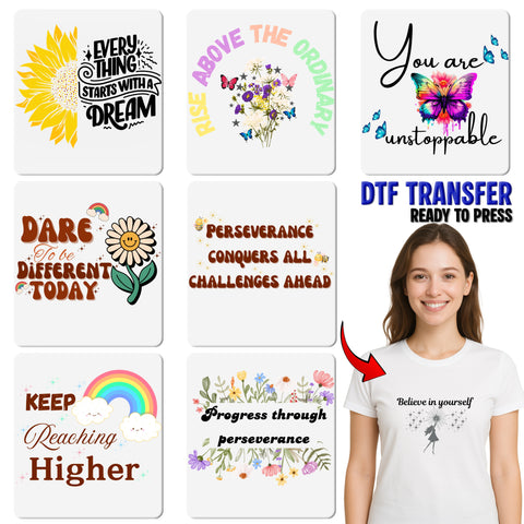 Motivational Sunflower DTF Transfer "Strength Comes From Within" | Ready To Press Inspirational Floral T-shirt for Flower Lovers