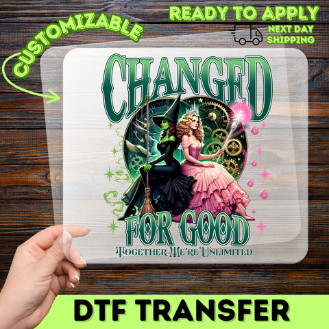 Steampunk Witch Transformation DTF Transfer for Shirts & Hoodies - Gothic Fantasy, Halloween Apparel Iron-On
