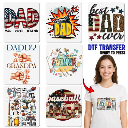 Funny Father’s Day dtf transfer Ready To Press Iron-On, Baby Bottle & Beer Mug Cartoon for Dads, New Dad T-shirt or Sweatshirt Gift