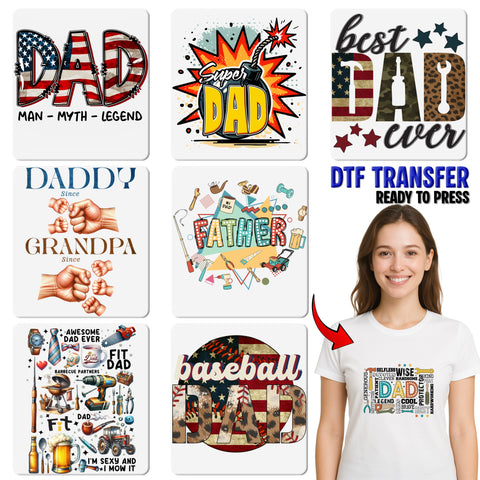 Funny Father’s Day dtf transfer Ready To Press Iron-On, Baby Bottle & Beer Mug Cartoon for Dads, New Dad T-shirt or Sweatshirt Gift