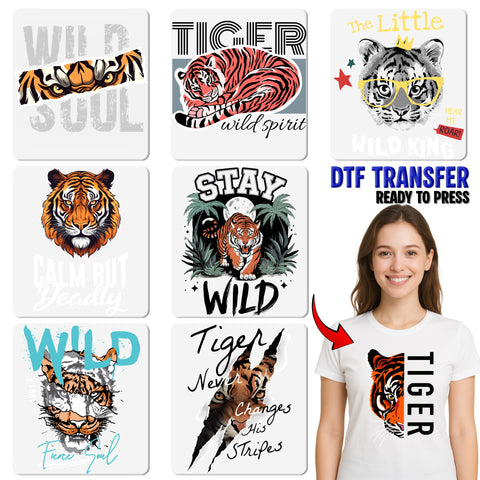 Wildlife Empowerment DTF Transfer - Fierce Tiger Iron-On for Adventure Enthusiasts & Nature Lovers Shirt - Ready To Press Design