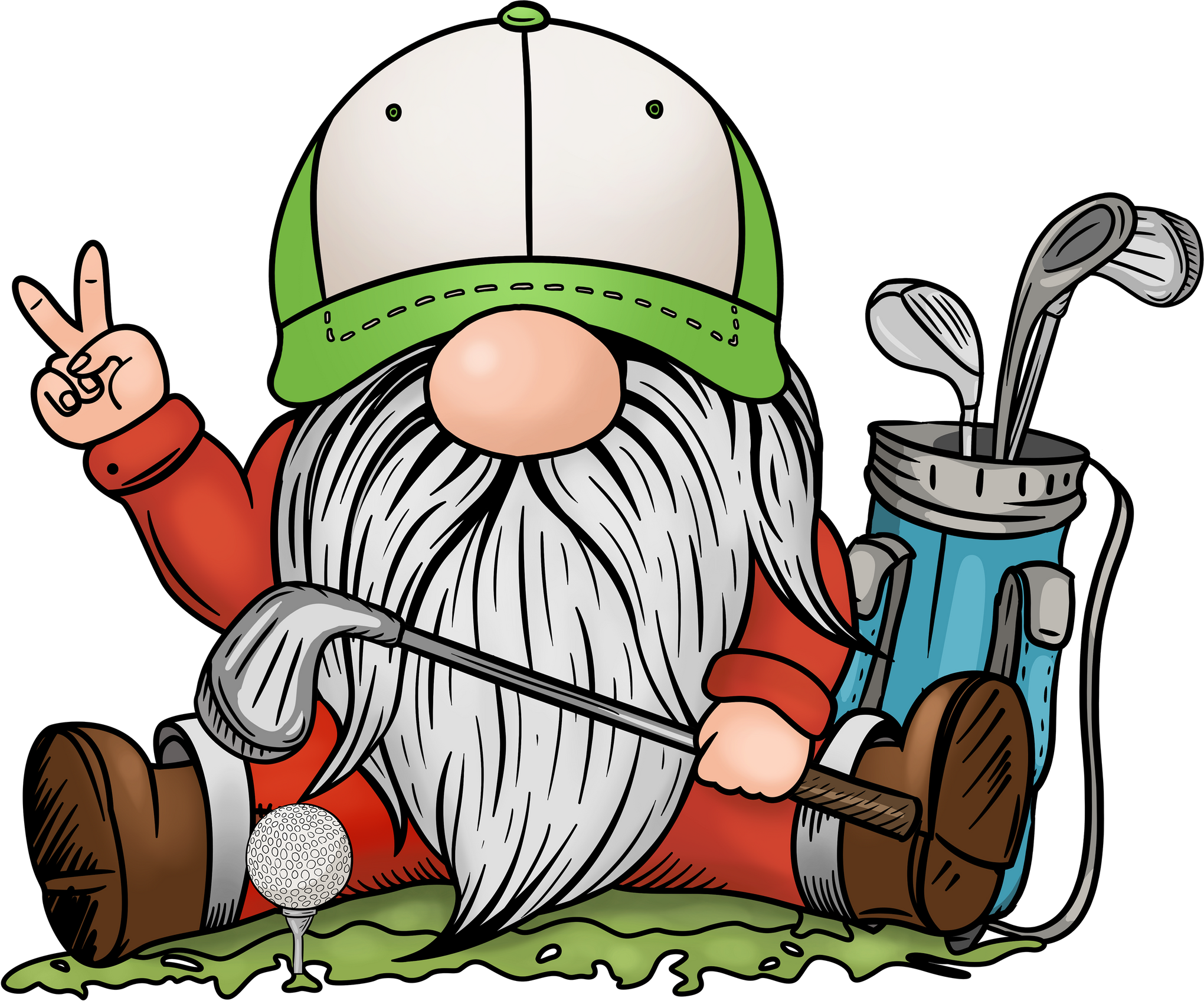 Funny Golf Shirt, Golfing Gnomes Graphic Tees, Golf Gifts for Dad, Cute Sport Clothing, Cool Golfer Outfits, Gift for Him, Shirts for Men