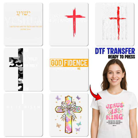 Inspirational Christian Leopard Butterfly DTF Transfer for Women's Faith Shirts & Apparel